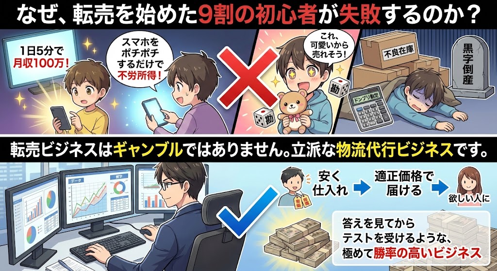なぜ、転売を始めた9割の初心者が失敗するのか？