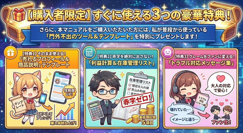 【購入者限定】すぐに使える3つの豪華特典！